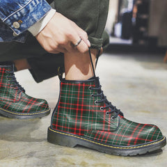 MacDiarmid Modern Tartan Plaid Leather Boots