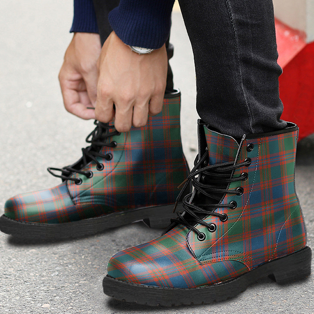 MacIntyre Ancient Tartan Plaid Leather Boots