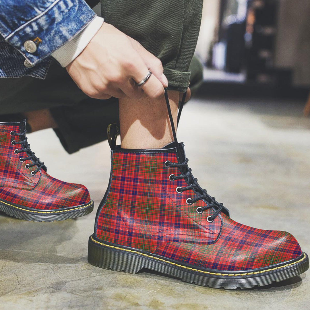 Lumsden Modern Tartan Plaid Leather Boots