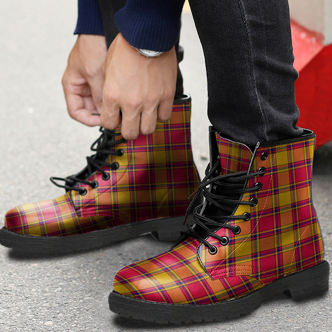 Scrymgeour Tartan Plaid Leather Boots