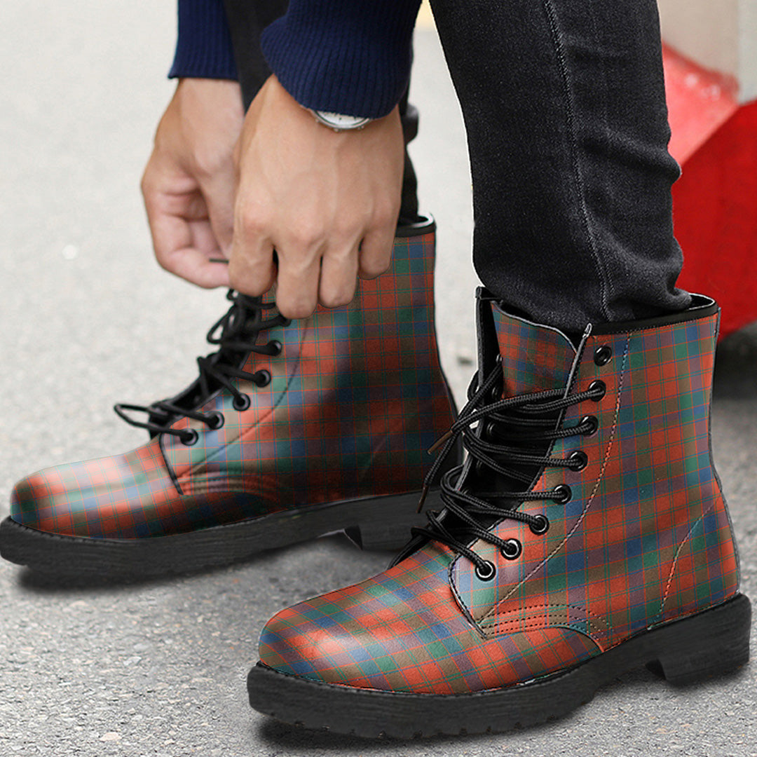 Robertson Ancient Tartan Plaid Leather Boots