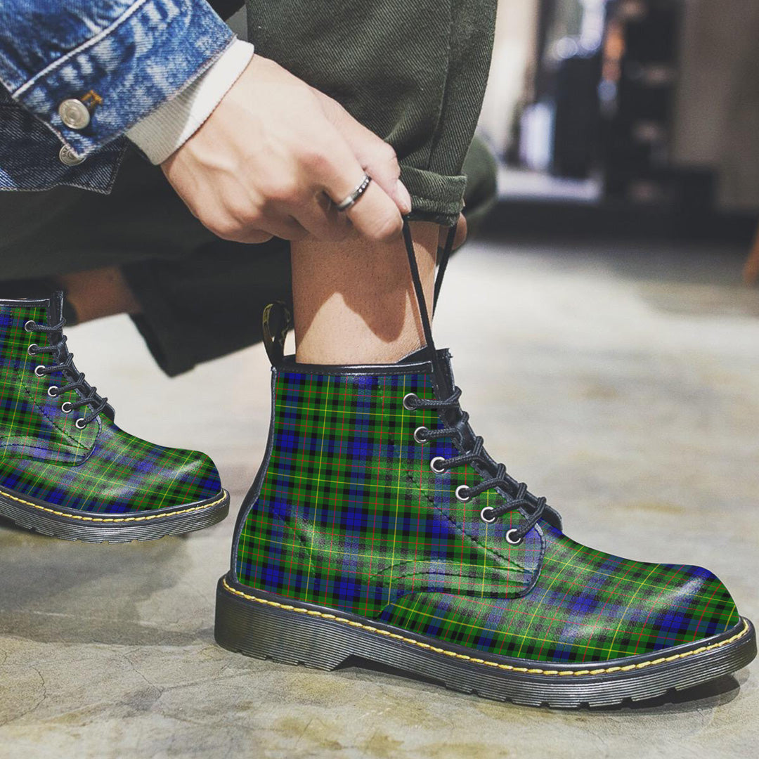 Rollo Modern Tartan Plaid Leather Boots