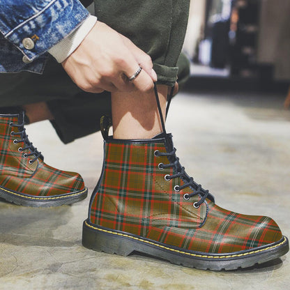 Seton Hunting Modern Tartan Plaid Leather Boots