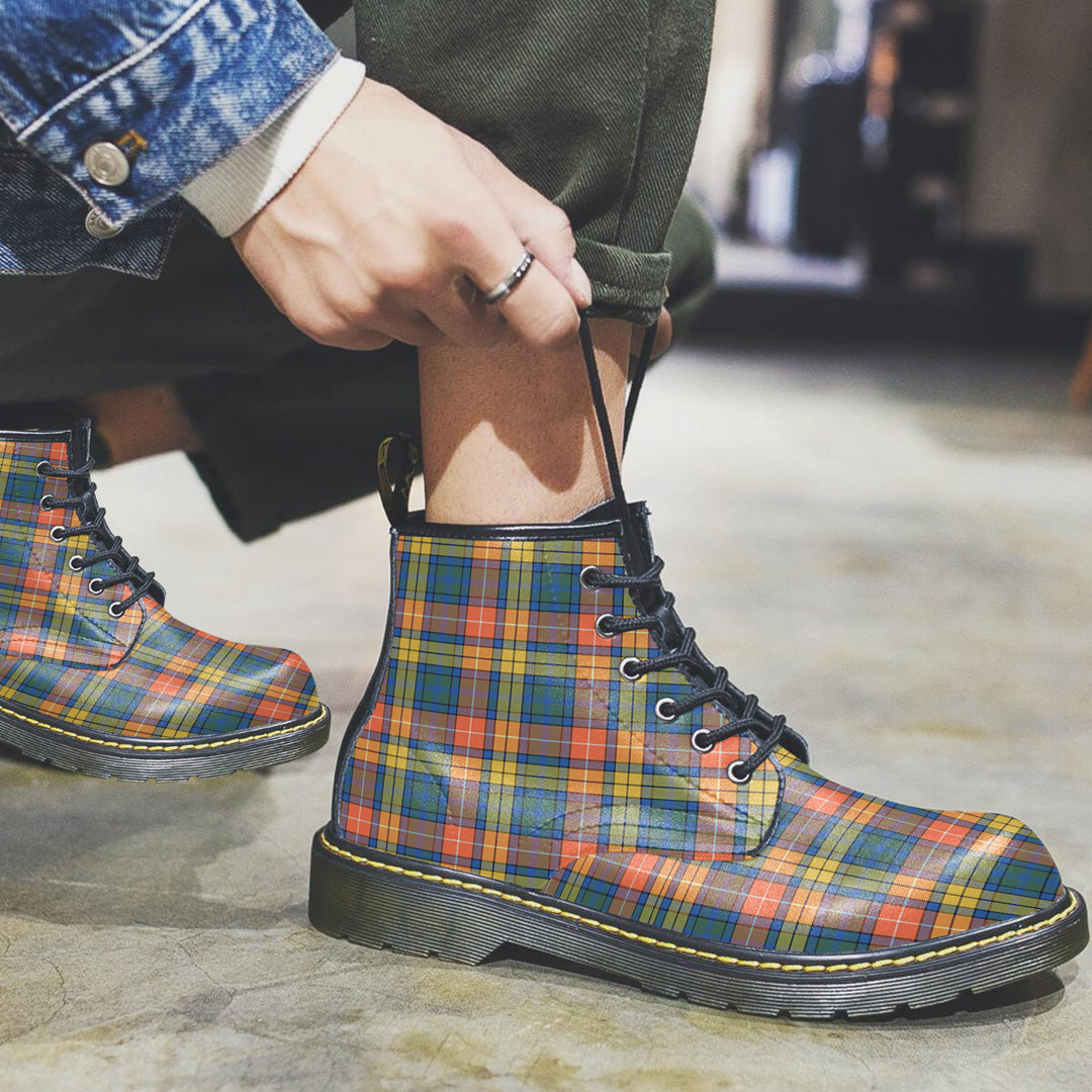 Buchanan Ancient Tartan Plaid Leather Boots