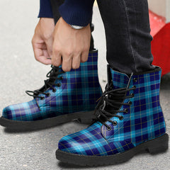 MacSporran Ancient Tartan Plaid Leather Boots