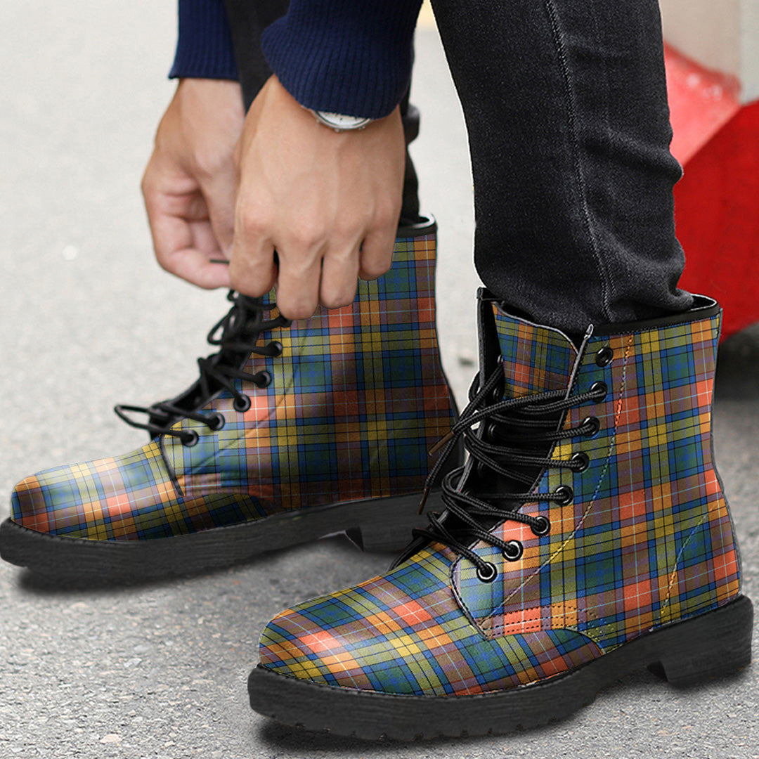 Buchanan Ancient Tartan Plaid Leather Boots