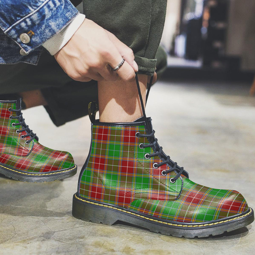 Baxter Modern Tartan Plaid Leather Boots