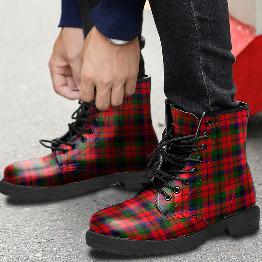 MacNaughton Modern Tartan Plaid Leather Boots