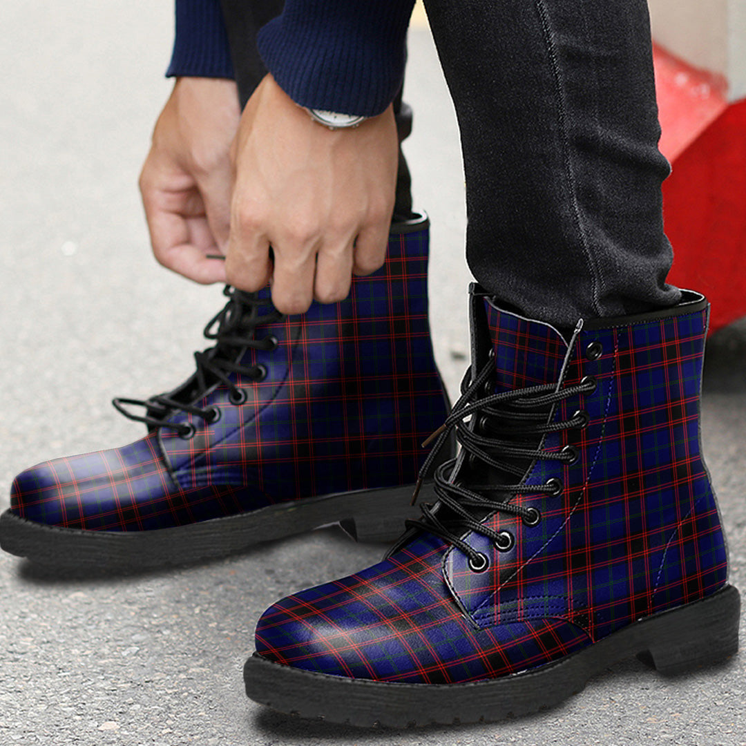 Home Modern Tartan Plaid Leather Boots