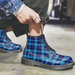 MacSporran Ancient Tartan Plaid Leather Boots