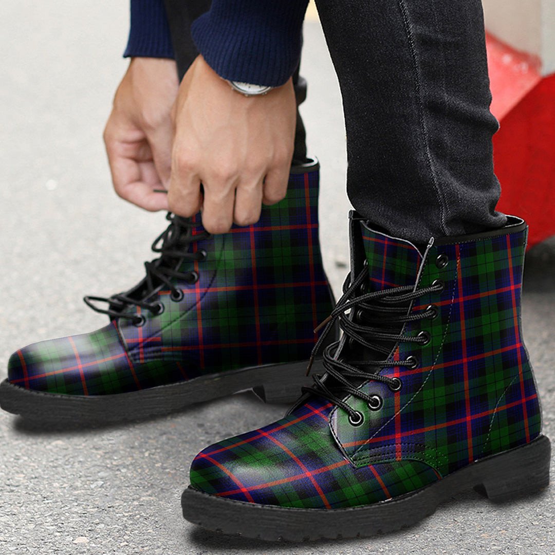 Urquhart Modern Tartan Plaid Leather Boots