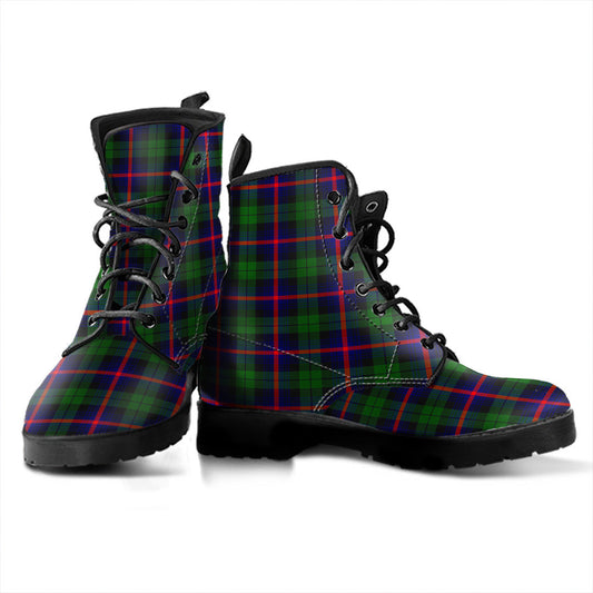 Urquhart Modern Tartan Plaid Leather Boots