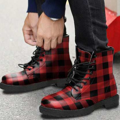 Rob Roy MacGregor Modern Tartan Plaid Leather Boots