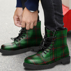 Fife District Tartan Plaid Leather Boots