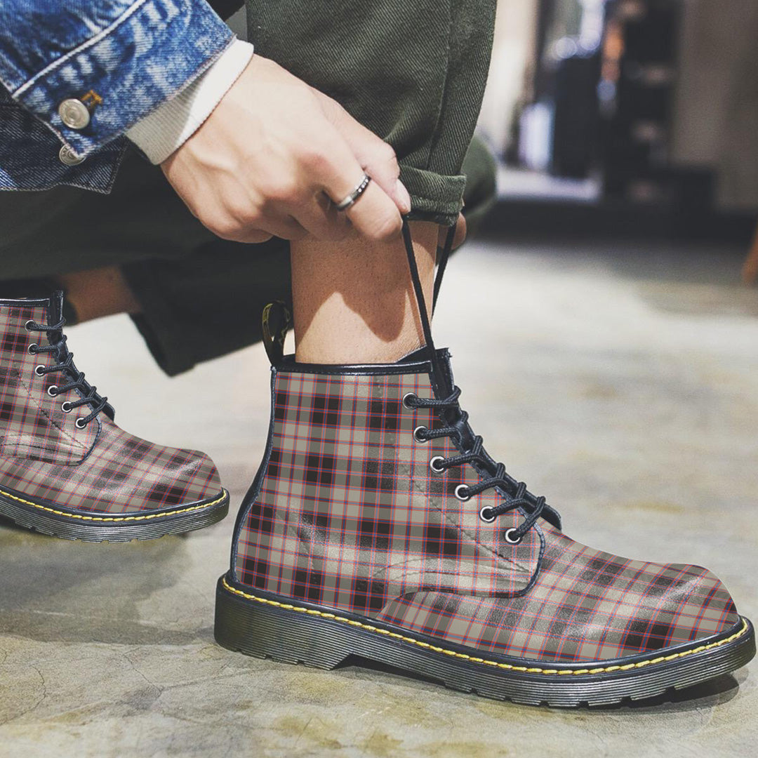 MacPherson Hunting Ancient Tartan Plaid Leather Boots