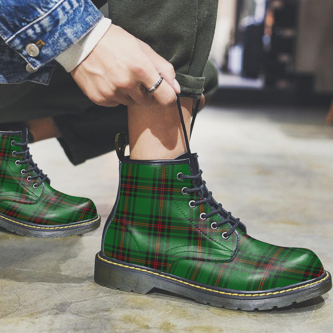 Fife District Tartan Plaid Leather Boots