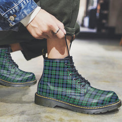 Rose Hunting Ancient Tartan Plaid Leather Boots