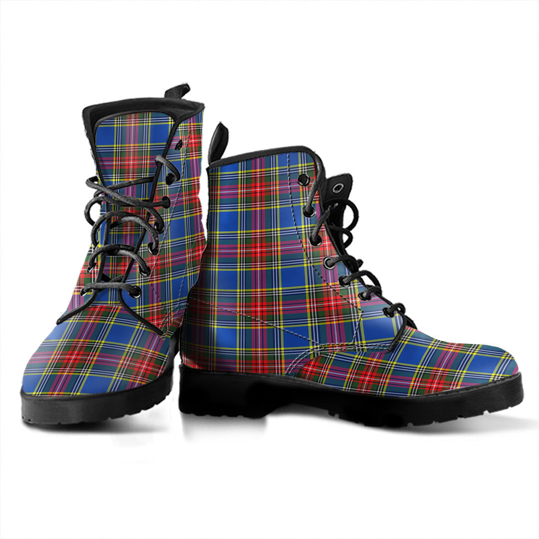 MacBeth Modern Tartan Plaid Leather Boots