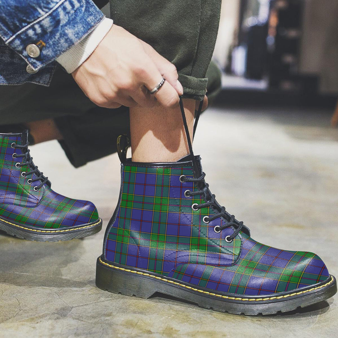 Strachan Tartan Plaid Leather Boots