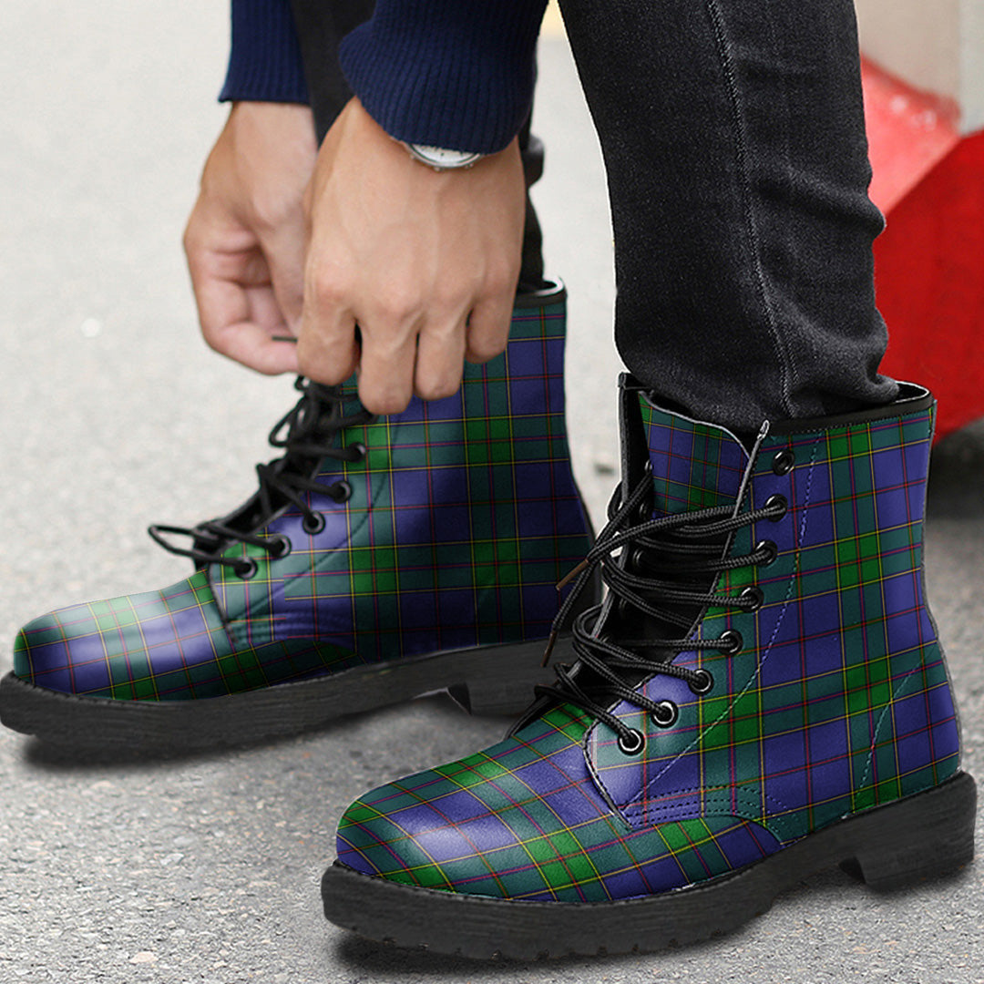 Strachan Tartan Plaid Leather Boots