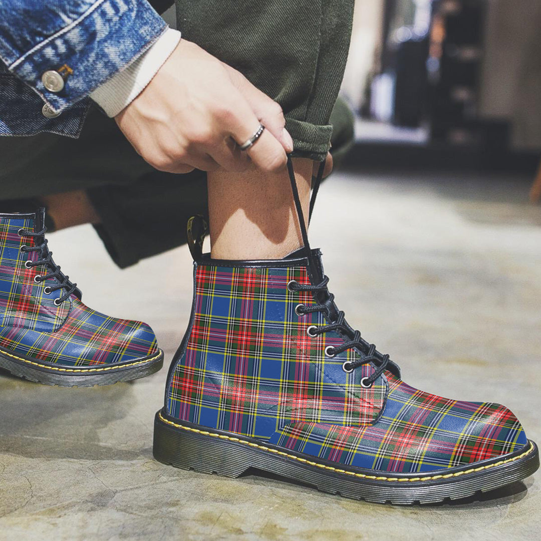 MacBeth Modern Tartan Plaid Leather Boots