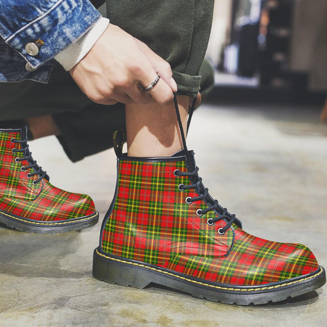 Leask Tartan Plaid Leather Boots