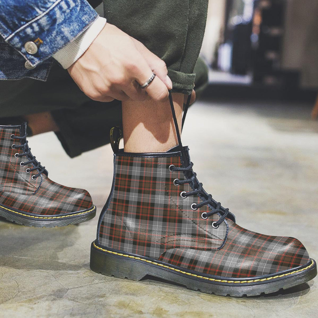 MacRae Hunting Weathered Tartan Plaid Leather Boots