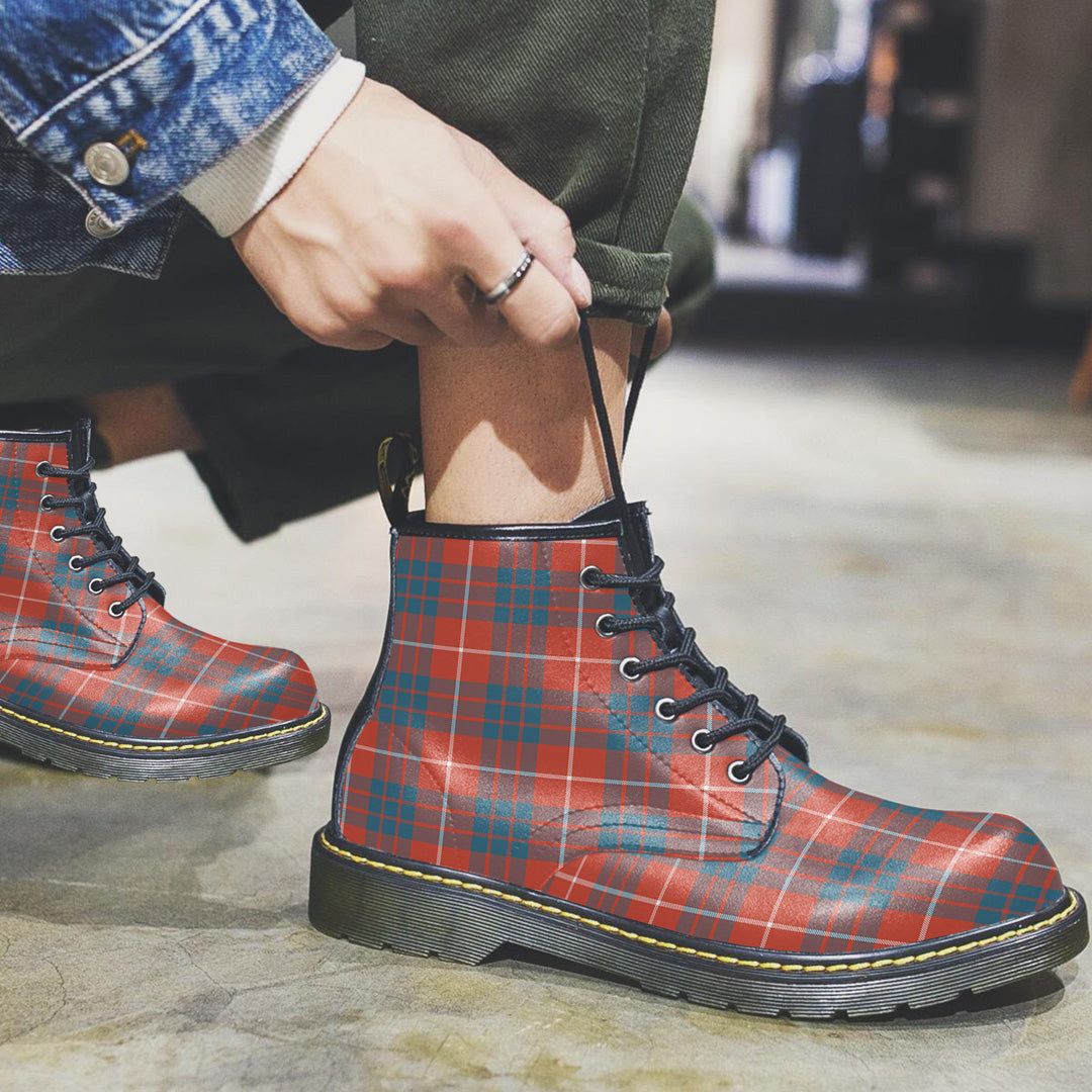 Hamilton Ancient Tartan Plaid Leather Boots