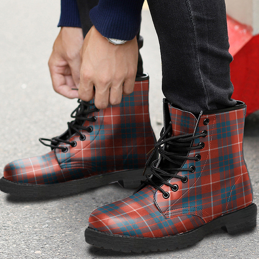 Hamilton Ancient Tartan Plaid Leather Boots