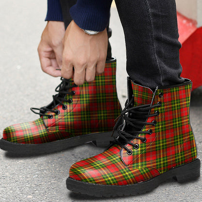 Leask Tartan Plaid Leather Boots