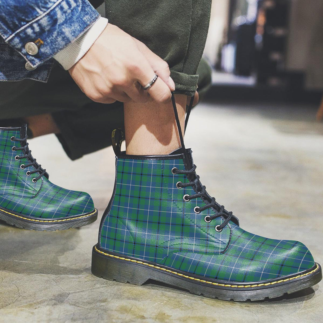 Douglas Ancient Tartan Plaid Leather Boots