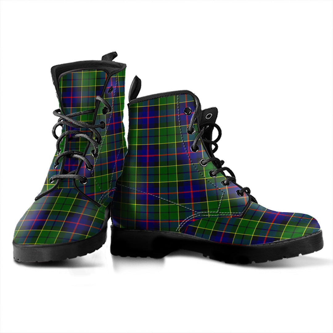 Forsyth Modern Tartan Plaid Leather Boots