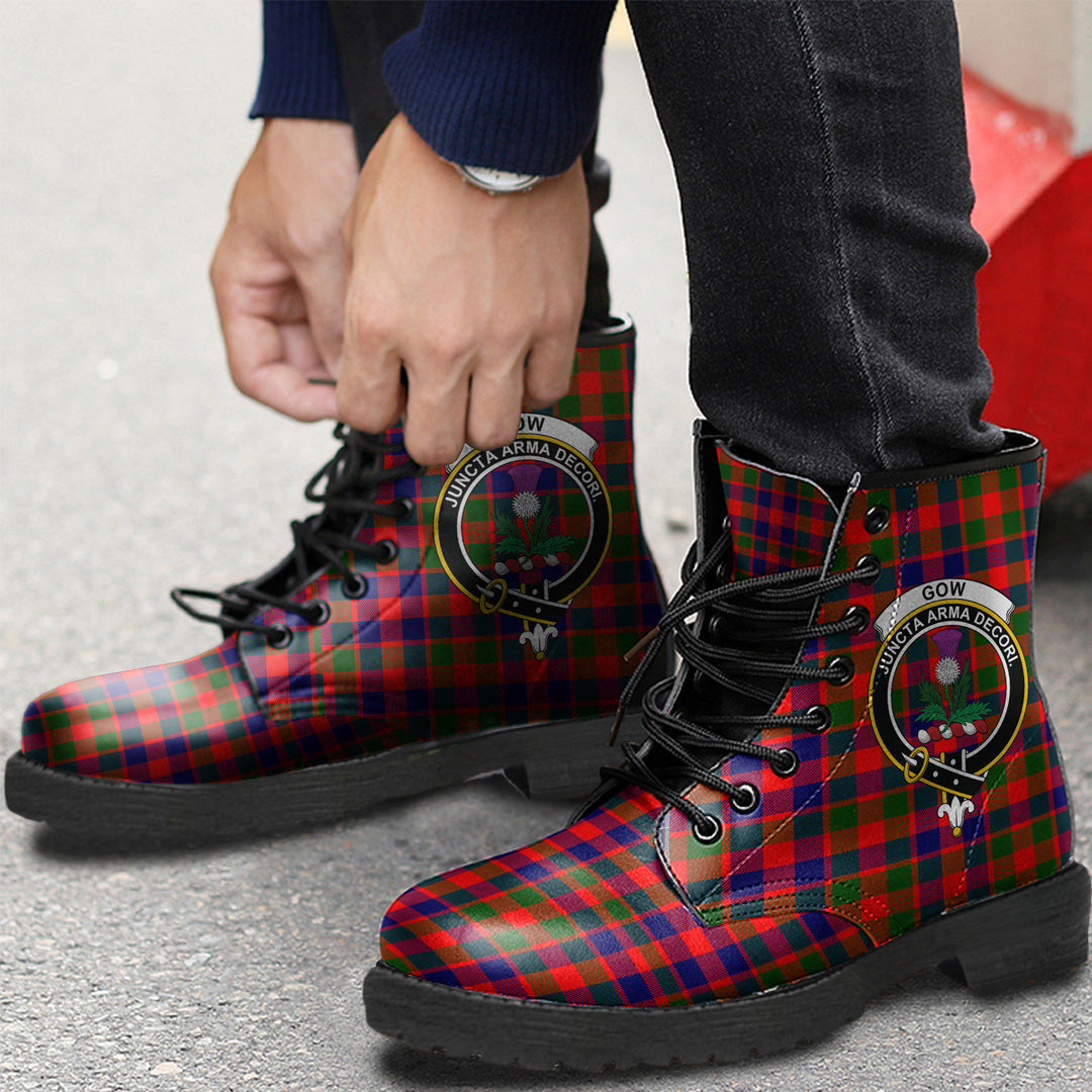 Gow Modern Tartan Crest Leather Boots