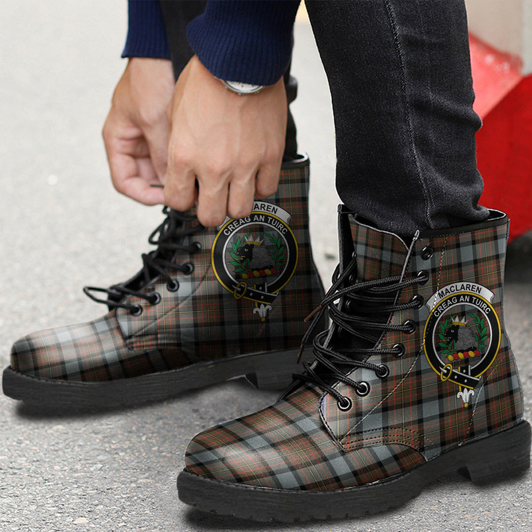 MacLaren Weathered Tartan Crest Leather Boots