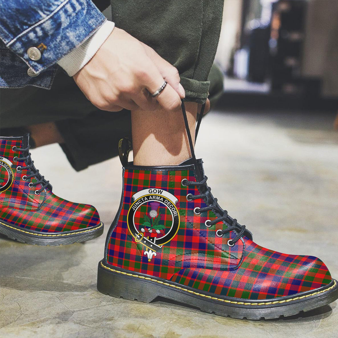 Gow Modern Tartan Crest Leather Boots