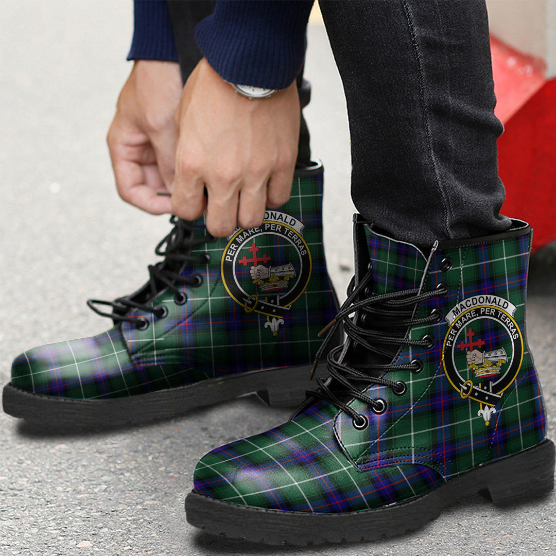 MacDonald of the Isles Hunting Modern Tartan Crest Leather Boots