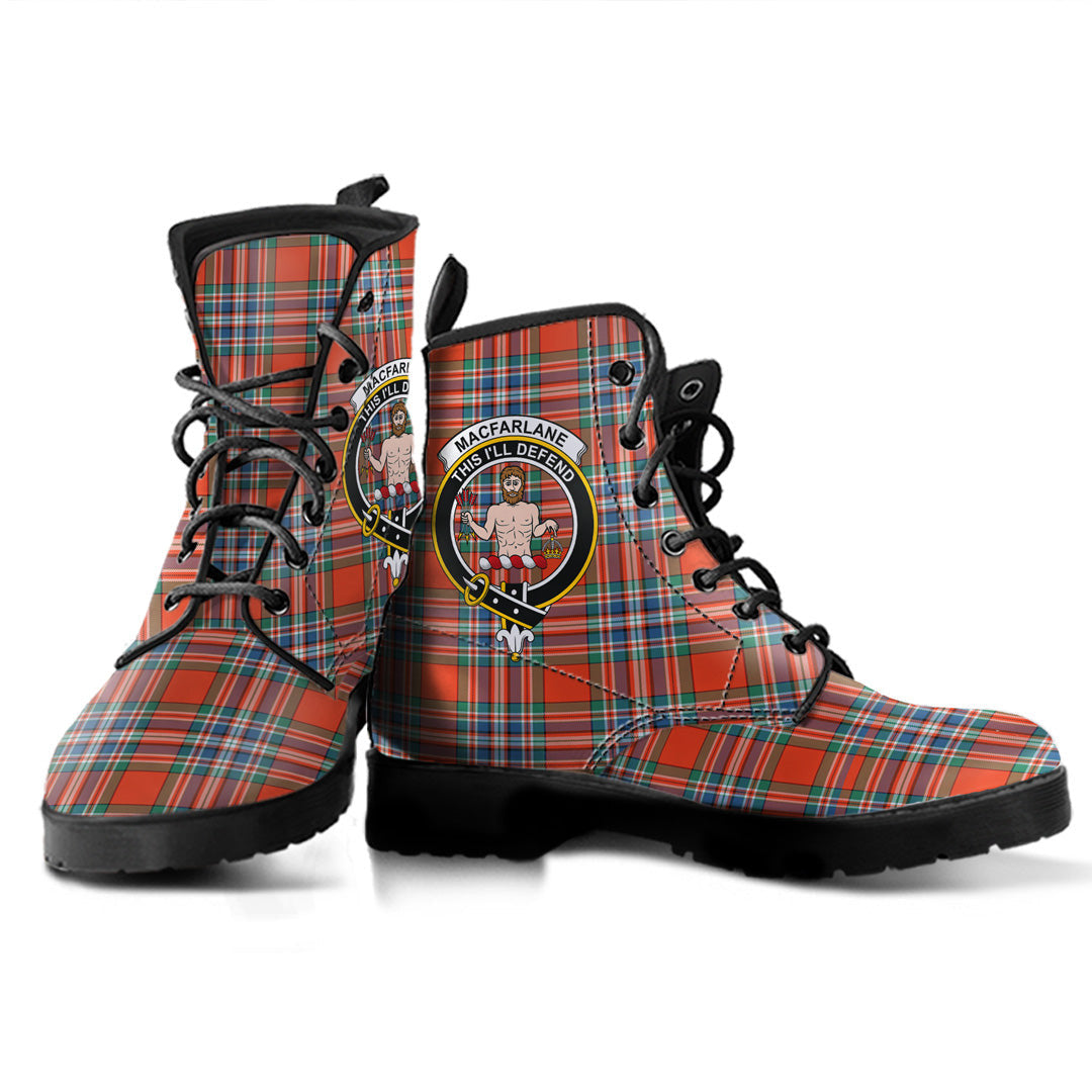 MacFarlane Ancient Tartan Crest Leather Boots