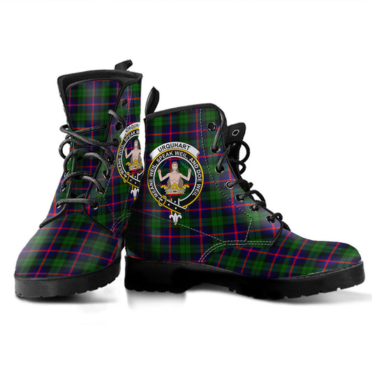 Urquhart Modern Tartan Crest Leather Boots