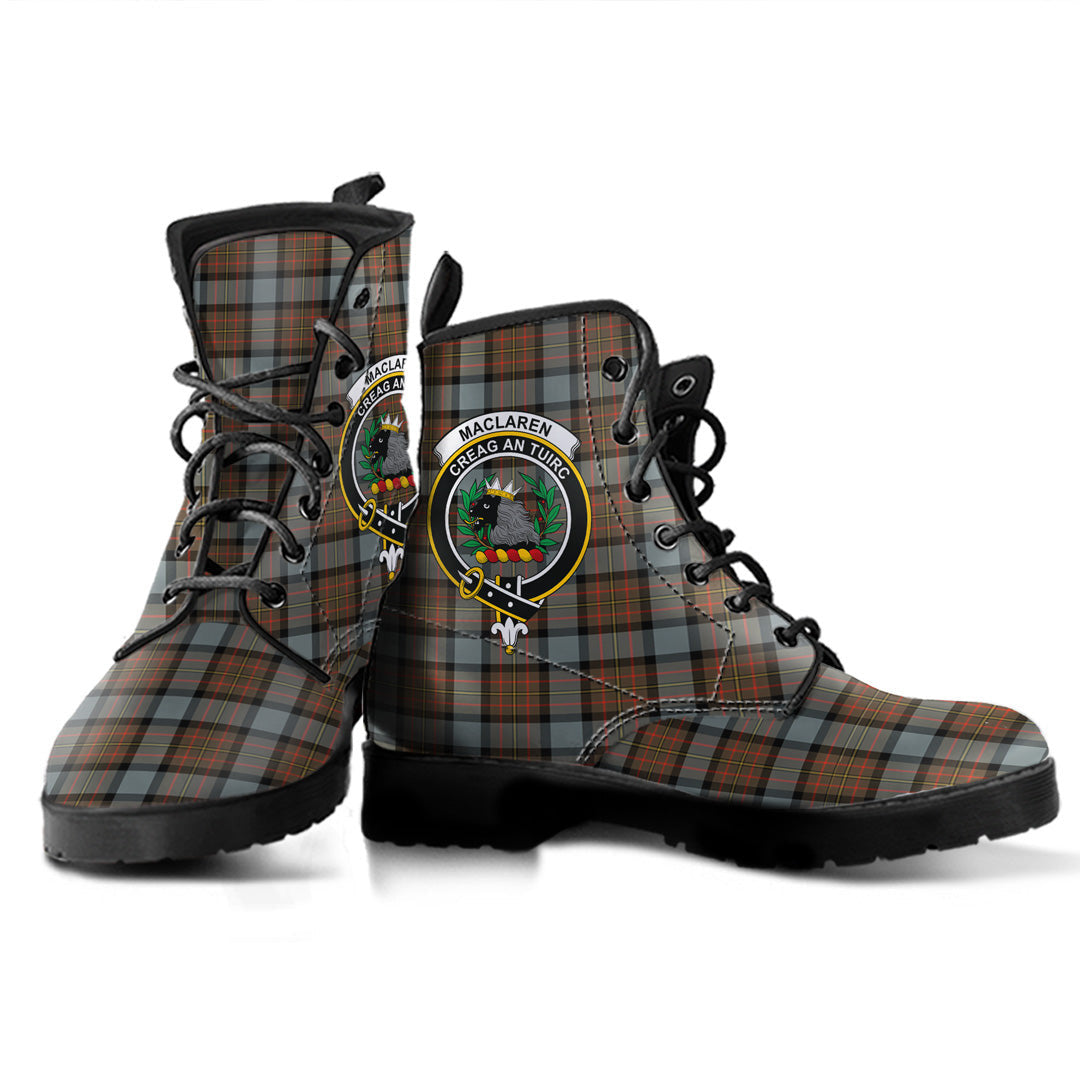 MacLaren Weathered Tartan Crest Leather Boots