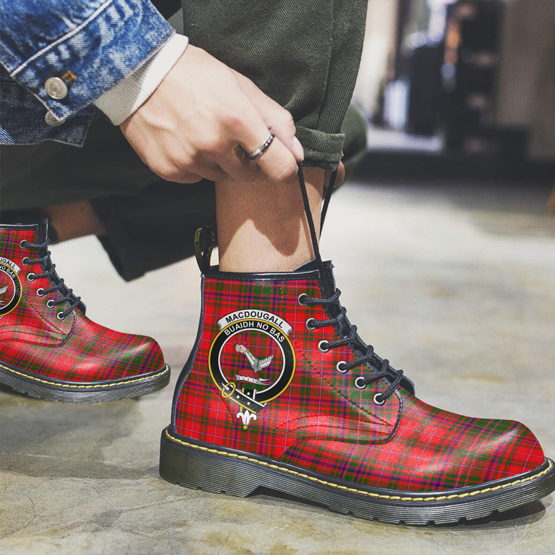 MacDougall Modern Tartan Crest Leather Boots