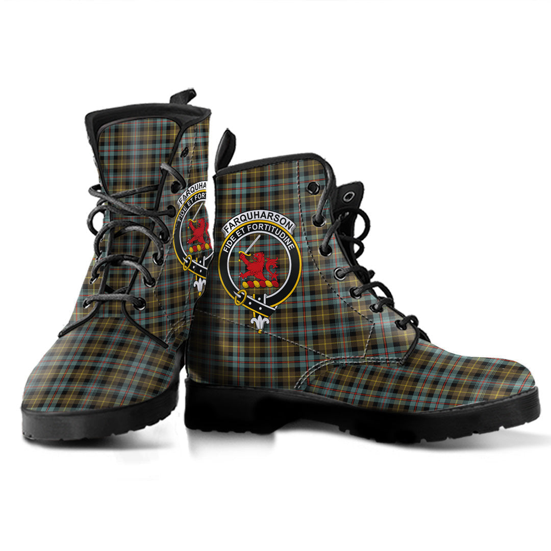 Farquharson Weathered Tartan Crest Leather Boots