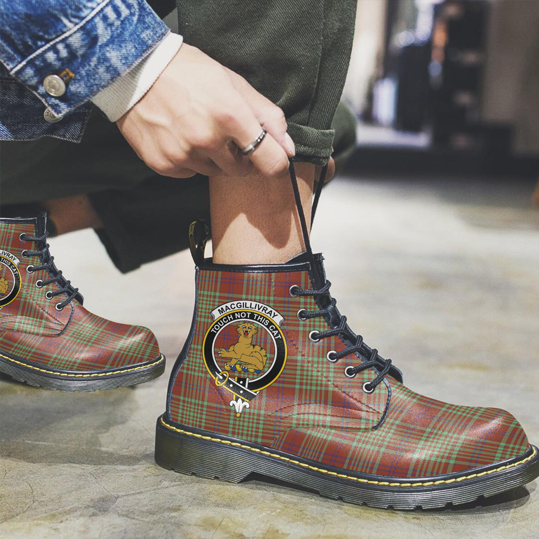 MacGillivray Hunting Ancient Tartan Crest Leather Boots