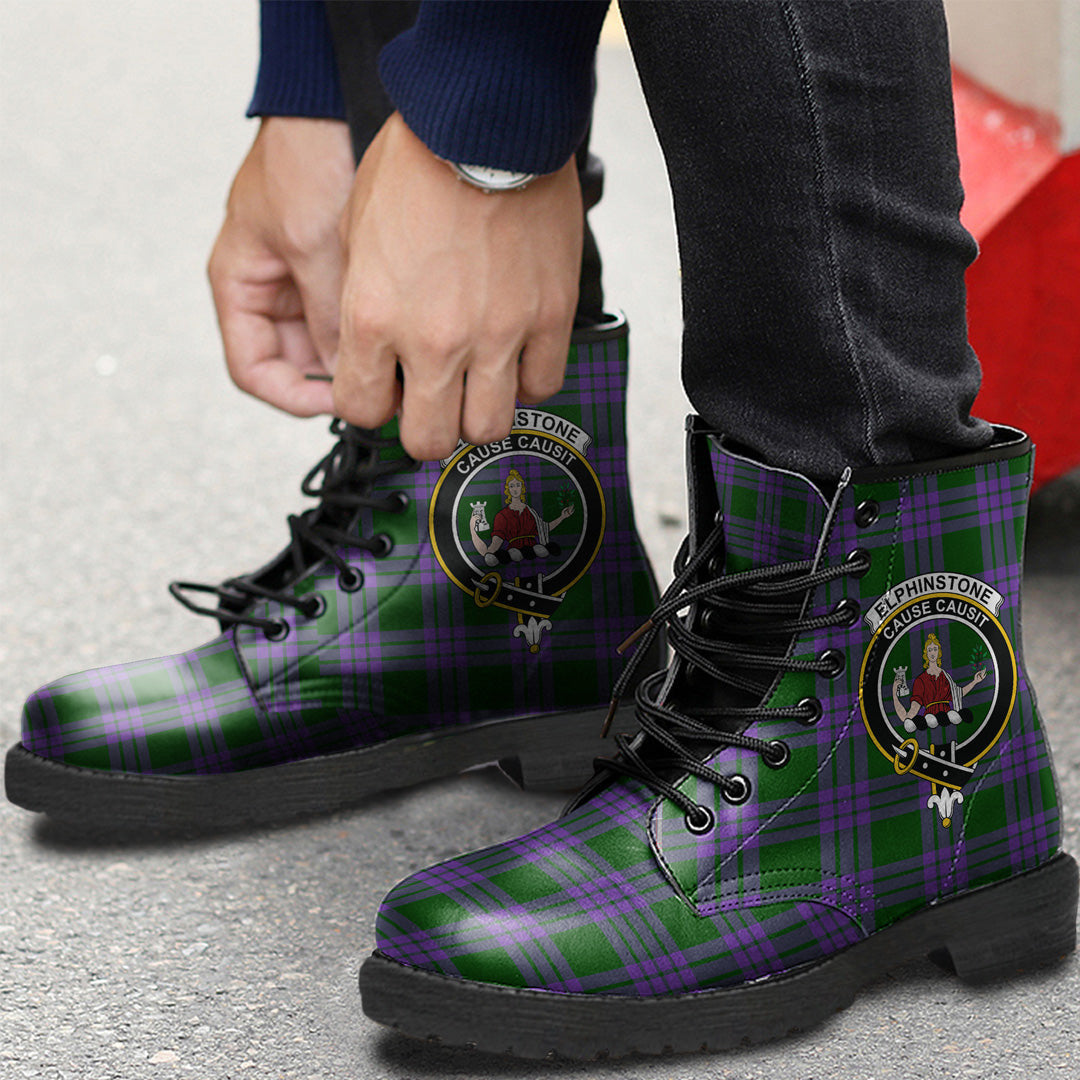 Elphinstone Tartan Crest Leather Boots