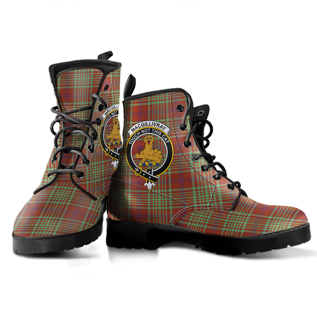 MacGillivray Hunting Ancient Tartan Crest Leather Boots