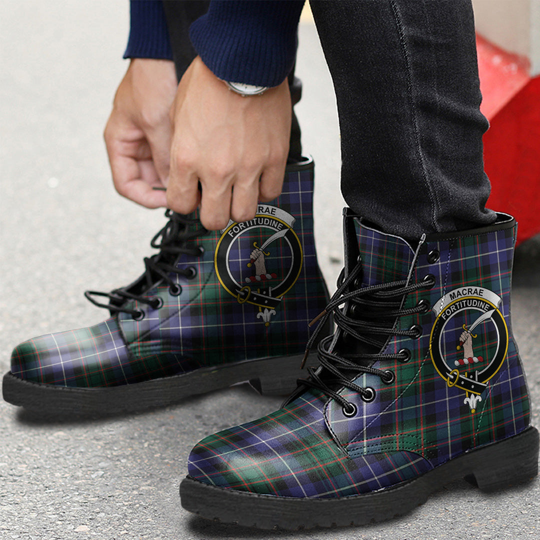 MacRae Hunting Modern Tartan Crest Leather Boots