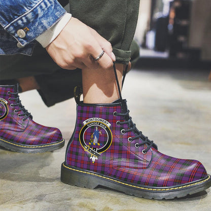 Montgomery Modern Tartan Crest Leather Boots