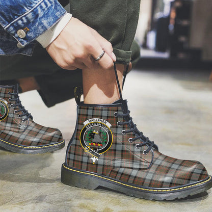 MacLaren Weathered Tartan Crest Leather Boots