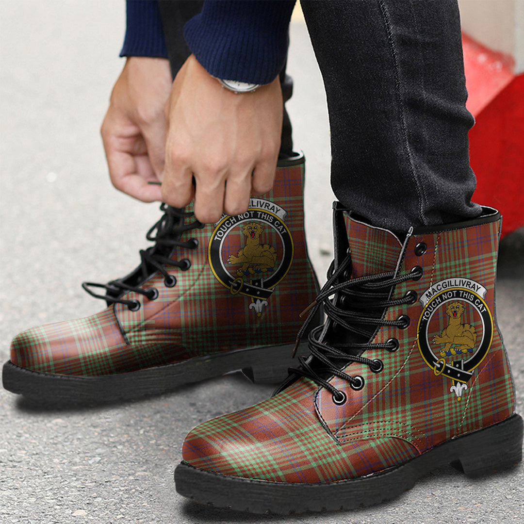 MacGillivray Hunting Ancient Tartan Crest Leather Boots