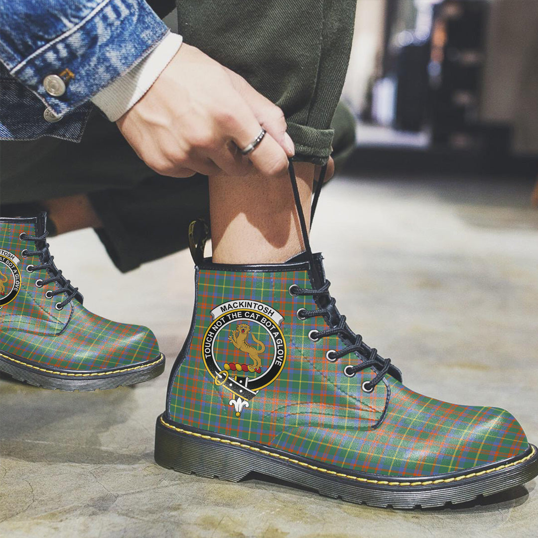 MacKintosh Hunting Ancient Tartan Crest Leather Boots