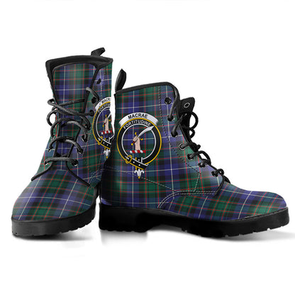 MacRae Hunting Modern Tartan Crest Leather Boots